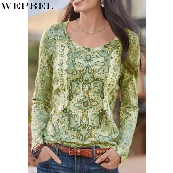 spring and autumn fashion t-shirt women's casual long sleeve floral print o-neck pullover, White
spring and autumn fashion t-shirt women's casual long sleeve floral print o-neck pullover, White