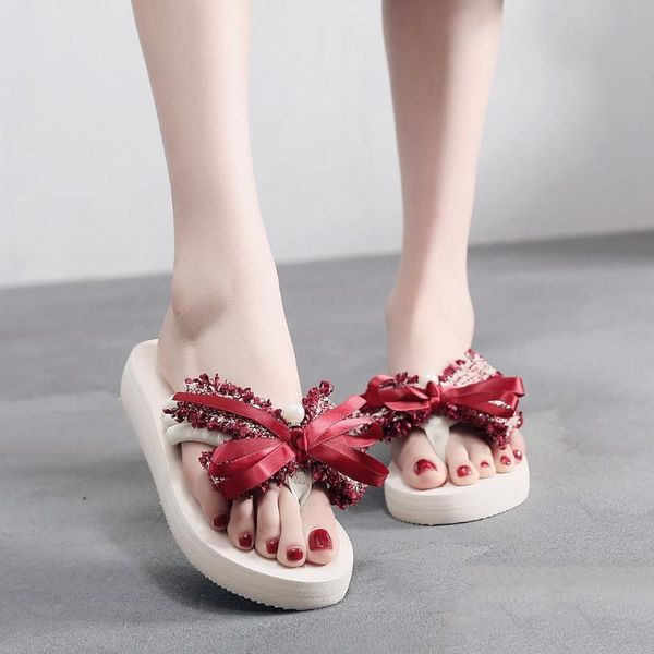 slippers sagace 2021 summer women wedges flats shoes bows home slides soft bottom durable flip flops ladies beach sandals, Black 
slippers sagace 2021 summer women wedges flats shoes bows home slides soft bottom durable flip flops ladies beach sandals, Black