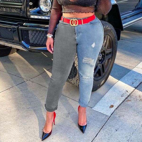 women's jeans fashion patchwork women high waist stretch slim ripped streetwear denim trousers 2021 summer thin lady casual pants, Blue
women's jeans fashion patchwork women high waist stretch slim ripped streetwear denim trousers 2021 summer thin lady casual pants, Blue