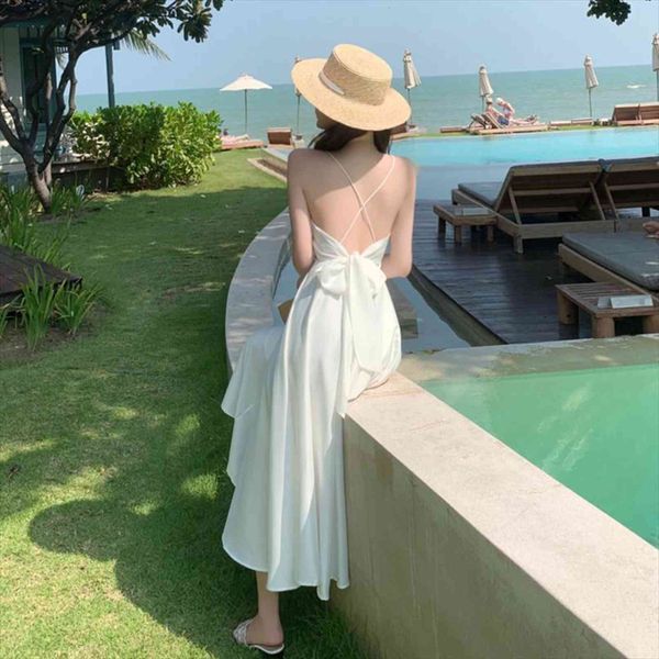 maxi vintage satin white women dresses sleeveless summer vacation robe backless bow beach long sundress arrival, Black;gray
maxi vintage satin white women dresses sleeveless summer vacation robe backless bow beach long sundress arrival, Black;gray