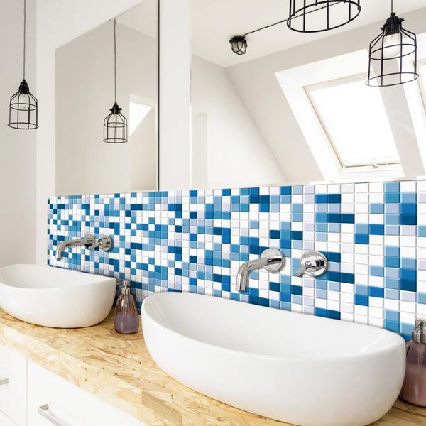 wallpapers self-adhesive mosaic waterproof and oil-proof wall surface blue white mark decorative sticker 
wallpapers self-adhesive mosaic waterproof and oil-proof wall surface blue white mark decorative sticker