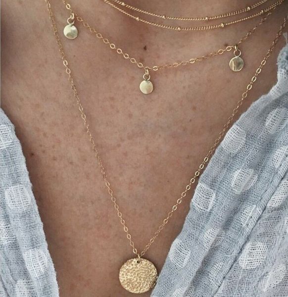 5176101 multi-layer wafer pendant necklace creative simple alloy four layer clavicle chain, Silver
5176101 multi-layer wafer pendant necklace creative simple alloy four layer clavicle chain, Silver