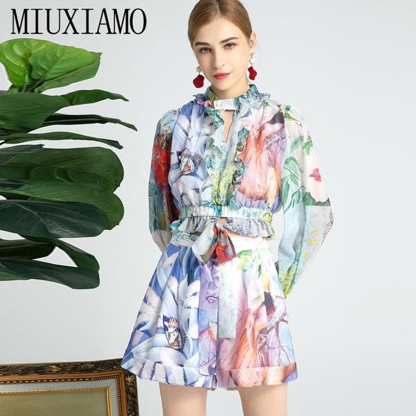 women's tracksuits miuximao 2021 spring summer bandage butterfly flower print long sleeve ruffles crew neck shirt + shorts set women ve, Gray
women's tracksuits miuximao 2021 spring summer bandage butterfly flower print long sleeve ruffles crew neck shirt + shorts set women ve, Gray