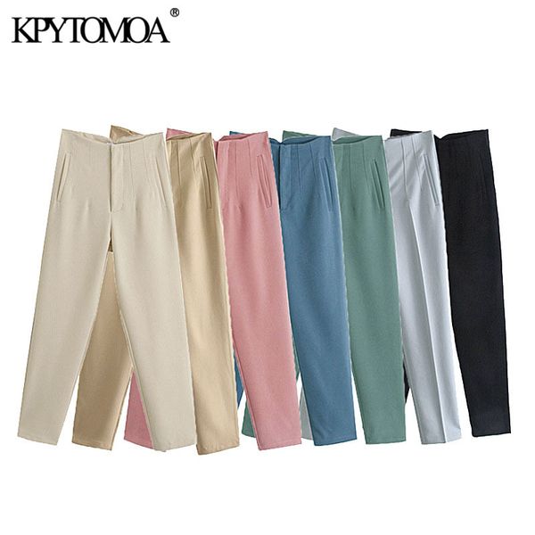 women chic fashion with seam detail office wear pants vintage high waist zipper fly female ankle trousers mujer 210416, Black;white
women chic fashion with seam detail office wear pants vintage high waist zipper fly female ankle trousers mujer 210416, Black;white