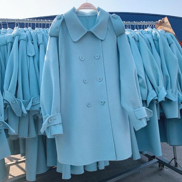 women's wool & blends brim beauty ~ double-sided cashmere coat female brief paragraph small collect waist lake blue, Black
women's wool & blends brim beauty ~ double-sided cashmere coat female brief paragraph small collect waist lake blue, Black