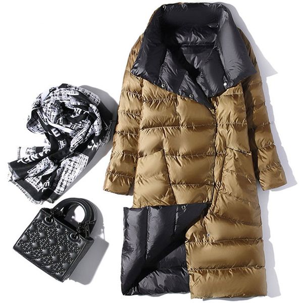 double sided down jacket women coat female two side wear long jacket turtleneck white duck down women jacket coat warm parkas 210419, Black
double sided down jacket women coat female two side wear long jacket turtleneck white duck down women jacket coat warm parkas 210419, Black