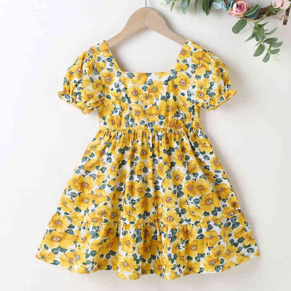 summer dress children's clothing puff sleeve square neck flower print girl 2-6y 210515, Red;yellow
summer dress children's clothing puff sleeve square neck flower print girl 2-6y 210515, Red;yellow