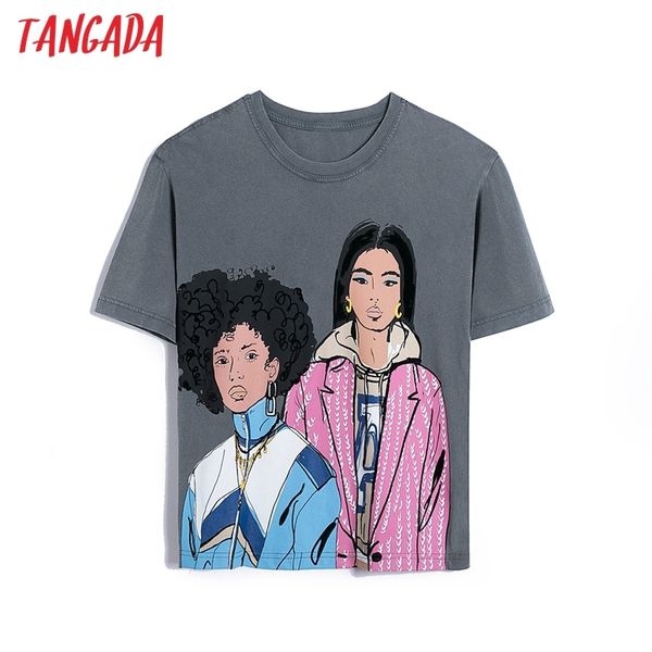 women vintage charater print cotton t summer short sleeve tees ladies casual tee shirt street wear 6h8 210416, White
women vintage charater print cotton t summer short sleeve tees ladies casual tee shirt street wear 6h8 210416, White