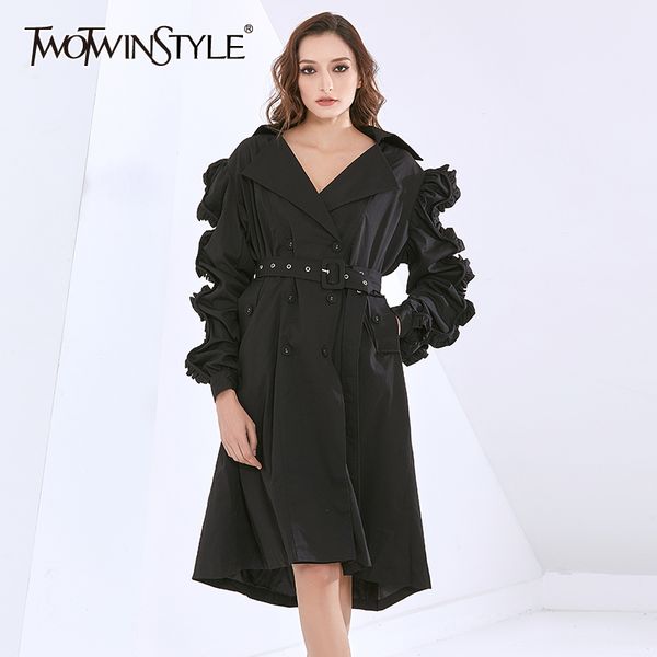 casual ruched windbreaker for women lapel long sleeve high waist with sashes patchwork ruffle black trench female 210524, Tan;black
casual ruched windbreaker for women lapel long sleeve high waist with sashes patchwork ruffle black trench female 210524, Tan;black