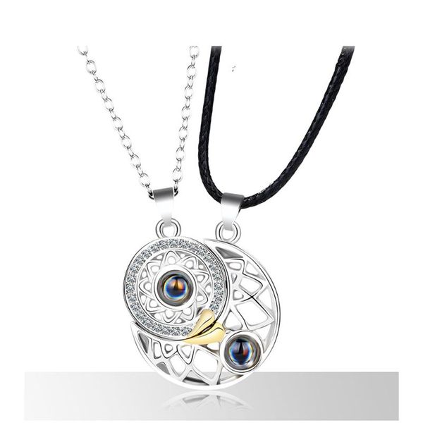 pendant necklaces 2pcs/set sun moon magnet attract each other lover necklace microprojection display i love you in 100 languages jewelry, Silver
pendant necklaces 2pcs/set sun moon magnet attract each other lover necklace microprojection display i love you in 100 languages jewelry, Silver