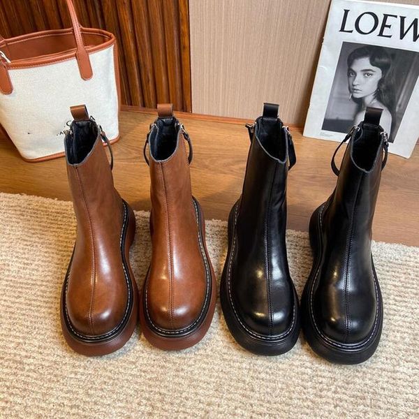 boots short women 2021 autumn/winter platform smoke tube side zip single female british style casual wild, Black
boots short women 2021 autumn/winter platform smoke tube side zip single female british style casual wild, Black