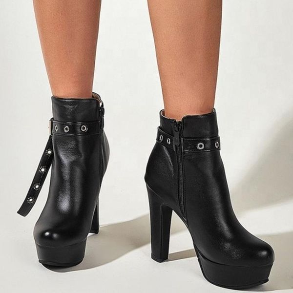 boots big size 43 wholesale ankle buckle strap round toe for ladies side zip high platform chunky heel women short booties, Black
boots big size 43 wholesale ankle buckle strap round toe for ladies side zip high platform chunky heel women short booties, Black