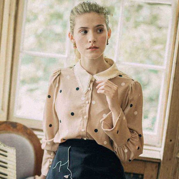 women's blouses & shirts blouses polka dot women lantern sleeve lace turn down neck buttons up blouse elegant lively mujer chemisier fe, White
women's blouses & shirts blouses polka dot women lantern sleeve lace turn down neck buttons up blouse elegant lively mujer chemisier fe, White