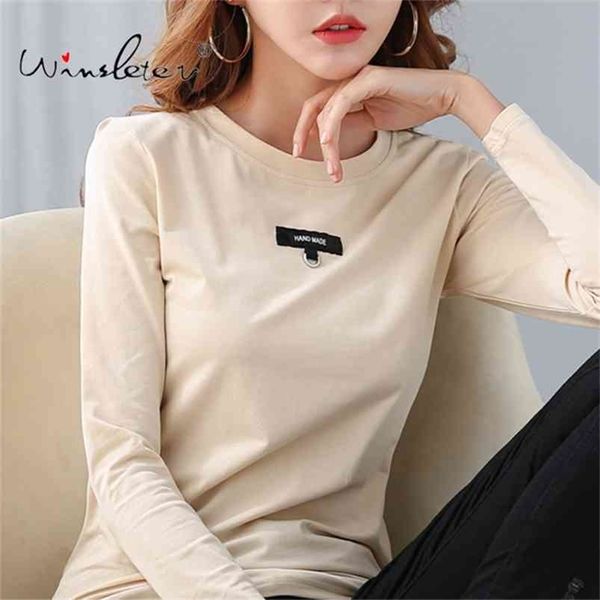 solid pure color spring t-shirt women o-neck cotton long sleeve quality for tee bottom minimalist t01307b 210421, Black;gray
solid pure color spring t-shirt women o-neck cotton long sleeve quality for tee bottom minimalist t01307b 210421, Black;gray