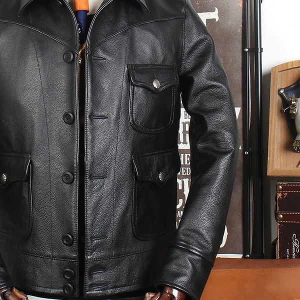 men's leather & faux 2021 black casual style genuine jacket men single breasted large size 4xl real natural cowhide spring slim short c
men's leather & faux 2021 black casual style genuine jacket men single breasted large size 4xl real natural cowhide spring slim short c