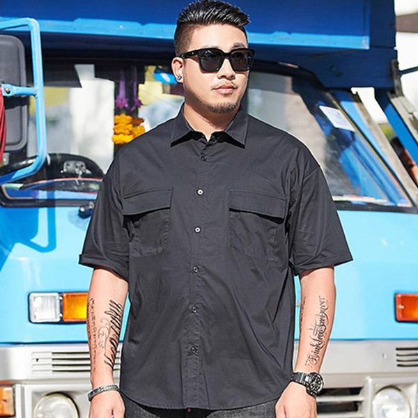 men's casual shirts camisas para hombre 2021 summer solid color short-sleeved shirt fashion oversized mens clothing, White;black
men's casual shirts camisas para hombre 2021 summer solid color short-sleeved shirt fashion oversized mens clothing, White;black