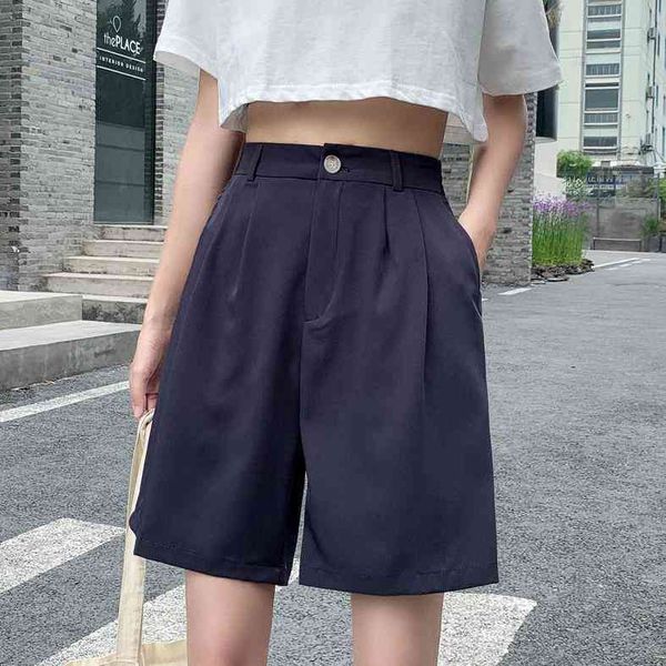 high waist slim loose five-point pants casual a-line wide-leg suit shorts women summer black ladies shorts 210522, White;black
high waist slim loose five-point pants casual a-line wide-leg suit shorts women summer black ladies shorts 210522, White;black