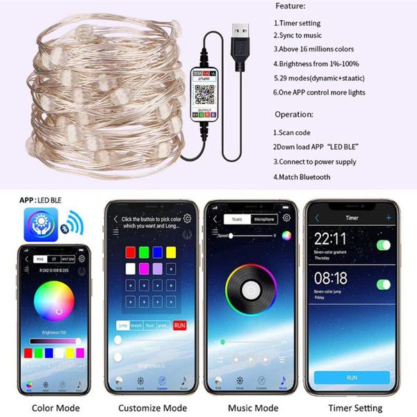 strings usb led string light bluetooth app control lights lamp waterproof outdoor fairy for christmas tree decoration
strings usb led string light bluetooth app control lights lamp waterproof outdoor fairy for christmas tree decoration