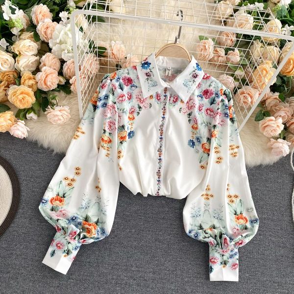 women's blouses & shirts yizzhoy spring autumn women vintage designed printed lantern long sleeves single breasted loose shirt ladies, White
women's blouses & shirts yizzhoy spring autumn women vintage designed printed lantern long sleeves single breasted loose shirt ladies, White