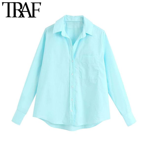 traf women fashion with pocket button-up blouses vintage lapel collar long sleeve female shirts blusas chic 210415, White
traf women fashion with pocket button-up blouses vintage lapel collar long sleeve female shirts blusas chic 210415, White