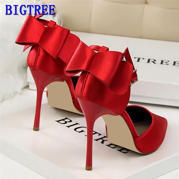 dress shoes solid silk sweet butterfly-knot women pointed toe high heels shallow women's fashion wedding, Black
dress shoes solid silk sweet butterfly-knot women pointed toe high heels shallow women's fashion wedding, Black