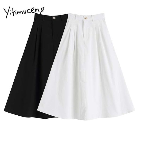 skirts yitimuceng skirt women button high waist a-line unicolor white black clothing 2021 summer japanese fashion preppy style
skirts yitimuceng skirt women button high waist a-line unicolor white black clothing 2021 summer japanese fashion preppy style