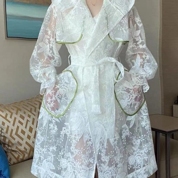 women's trench coats hooded white lace fairy embroidered windbreaker women double breasted long lantern sleeve knee length coat midi su, Tan;black
women's trench coats hooded white lace fairy embroidered windbreaker women double breasted long lantern sleeve knee length coat midi su, Tan;black