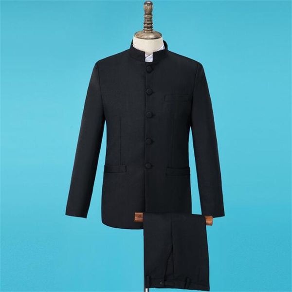 men's suits & blazers chinese tunic mens costume slim dress plus size host tang stand-up collar middle-aged and elderly choir clothing, White;black
men's suits & blazers chinese tunic mens costume slim dress plus size host tang stand-up collar middle-aged and elderly choir clothing, White;black
