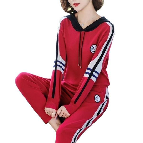 women's two piece pants fashion casual sportswear suit spring and autumn 2021 korean knitted wear two-piece reduce age slim, White
women's two piece pants fashion casual sportswear suit spring and autumn 2021 korean knitted wear two-piece reduce age slim, White