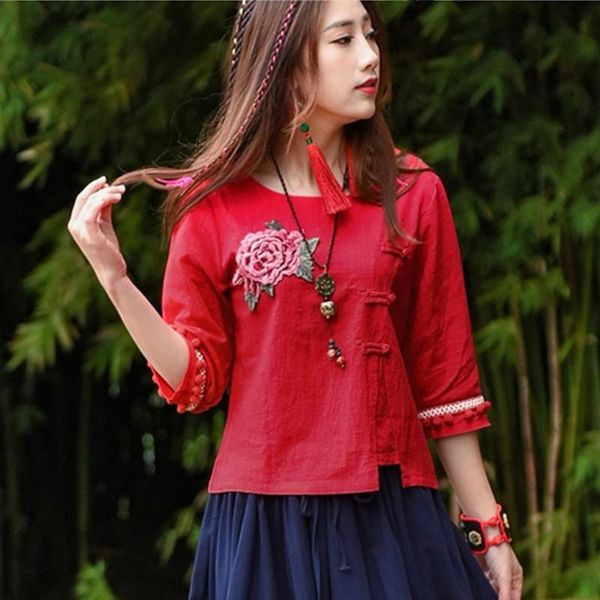 ethnic clothing chinese style women fahion 2021 summer linen vintage retro shirt tang suit breathable casual hanfu cheongsam 30779, Red
ethnic clothing chinese style women fahion 2021 summer linen vintage retro shirt tang suit breathable casual hanfu cheongsam 30779, Red