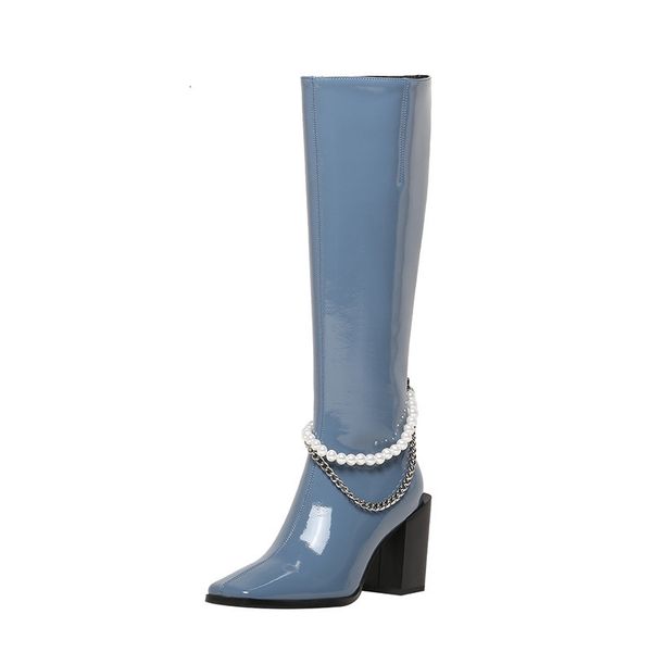 asumer leather knee boots women square toe pearl fall high party shoes, Black
asumer leather knee boots women square toe pearl fall high party shoes, Black