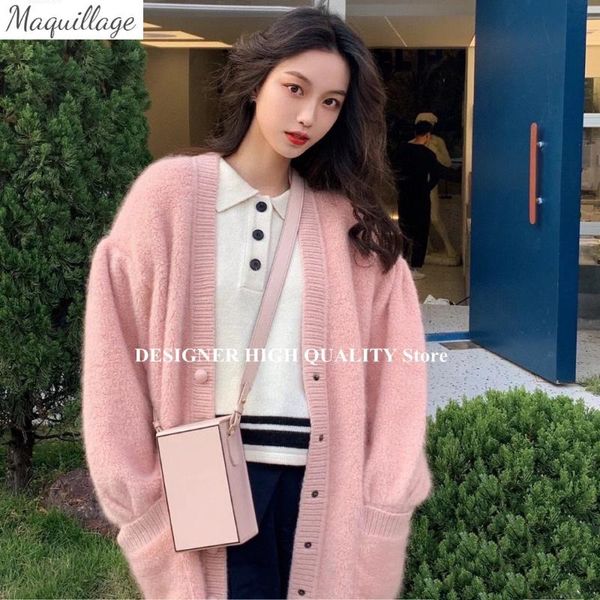 runway design mohair solid loose long cardigan sweater women 2021 fashion puff sleeve v-neck streetwear sweet knit jacket women's knits, White
runway design mohair solid loose long cardigan sweater women 2021 fashion puff sleeve v-neck streetwear sweet knit jacket women's knits, White