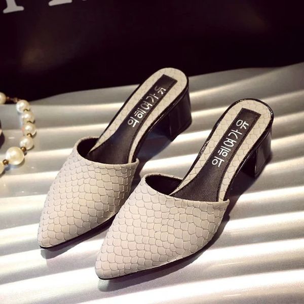 Women Chic Figure Fish Scale Platform Pointed Toed Med Chunky Heel Half Scuff Mujer Lady Girls Casual Slippers Shoes Mules 785, White
Women Chic Figure Fish Scale Platform Pointed Toed Med Chunky Heel Half Scuff Mujer Lady Girls Casual Slippers Shoes Mules 785, White