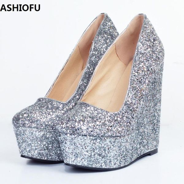 dress shoes ashiofu handmade womens wadge heel pumps glitters slip-on party prom evening fashion court, Black
dress shoes ashiofu handmade womens wadge heel pumps glitters slip-on party prom evening fashion court, Black