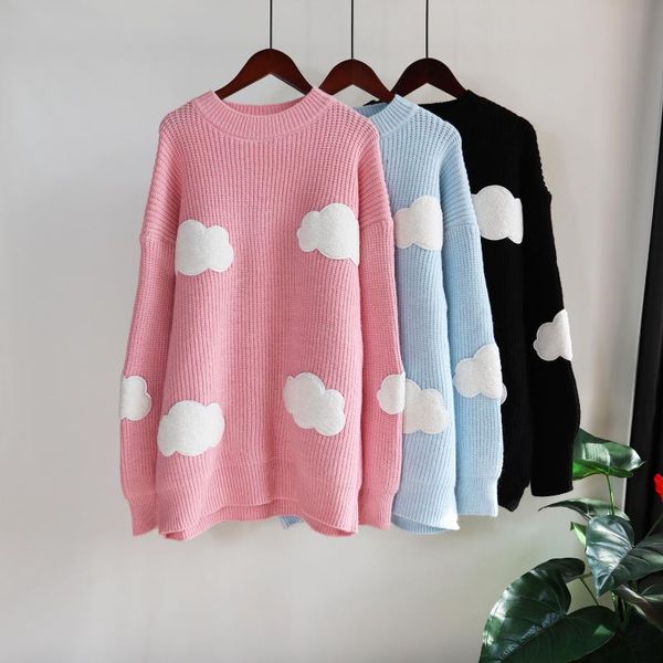 women's sweaters dayifun women korean fashion chic preppy style three-dimensional clouds loose autumn winter knit casual girls pullover, White;black
women's sweaters dayifun women korean fashion chic preppy style three-dimensional clouds loose autumn winter knit casual girls pullover, White;black