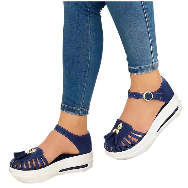 sandals sagace women retro summer 2021 ladies casual solid buckle strap shoes women's fashion wedge fringe, Black
sandals sagace women retro summer 2021 ladies casual solid buckle strap shoes women's fashion wedge fringe, Black