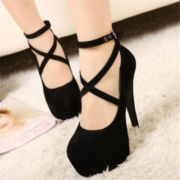 shoes woman pumps cross-tied ankle strap wedding party platform dress women high heels suede ladies plus size, Black
shoes woman pumps cross-tied ankle strap wedding party platform dress women high heels suede ladies plus size, Black