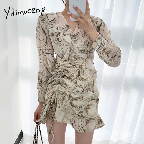 yitimuceng floral print dresses for women korean fashion draw string mini dress long sleeve beige pink sundress summer 210601, Black;gray
yitimuceng floral print dresses for women korean fashion draw string mini dress long sleeve beige pink sundress summer 210601, Black;gray