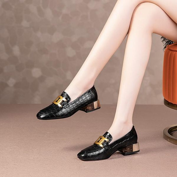 women pumps soft cow leather autumn spring brown color square toe metal decoration high heels size 40 dress shoes, Black
women pumps soft cow leather autumn spring brown color square toe metal decoration high heels size 40 dress shoes, Black