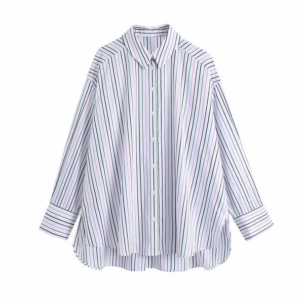 women striped shirt long sleeves elegant fashion chic lady oversized woman 210420, White
women striped shirt long sleeves elegant fashion chic lady oversized woman 210420, White