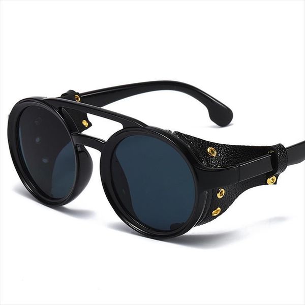fashion sunglasses punk men and women retro brand design round uv400 glasses oculos de sol, White;black
fashion sunglasses punk men and women retro brand design round uv400 glasses oculos de sol, White;black