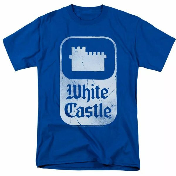 white castle classic logo t shirt mens licensed hamburger tee royal blue, White;black
white castle classic logo t shirt mens licensed hamburger tee royal blue, White;black