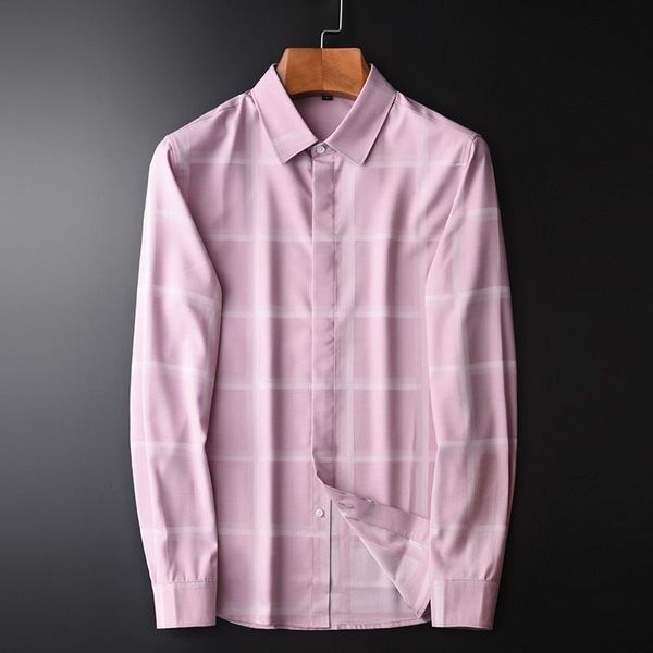men's casual shirts pink mens long sleeve yarn dyed plaid male fashion slim fit man plus size 4xl, White;black
men's casual shirts pink mens long sleeve yarn dyed plaid male fashion slim fit man plus size 4xl, White;black