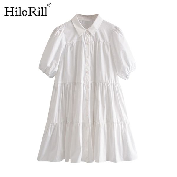 casual white mini dress women lantern short sleeve female pleated turn down collar plus size ladies es robe 210508, Black;gray
casual white mini dress women lantern short sleeve female pleated turn down collar plus size ladies es robe 210508, Black;gray