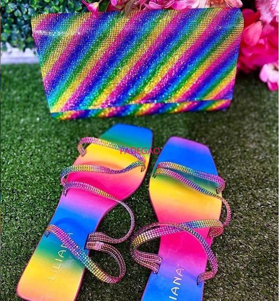 slippers fashion rainbow shoes women summer non-slip sandals female beach diamond colorful zapatos mujer, Black
slippers fashion rainbow shoes women summer non-slip sandals female beach diamond colorful zapatos mujer, Black