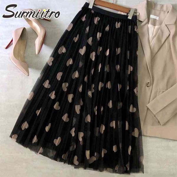 summer long pleated tulle skirt women korean style black heart print mesh high waist aesthetic midi female 210421
summer long pleated tulle skirt women korean style black heart print mesh high waist aesthetic midi female 210421