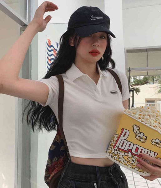 summer style small waist american casual polo short t-shirt women's height is good with crop 210429, White
summer style small waist american casual polo short t-shirt women's height is good with crop 210429, White