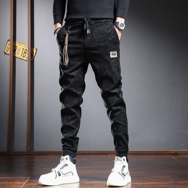 men's pants autumn and winter corduroy casual fashion geometry lines regular fit drawstring joggers trousers male black khaki
men's pants autumn and winter corduroy casual fashion geometry lines regular fit drawstring joggers trousers male black khaki