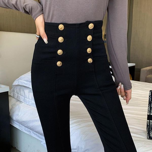 women's pants & capris fashion trousers 2021 autumn high-elastic double-breasted tight-fitting high-waisted slimming, Black;white
women's pants & capris fashion trousers 2021 autumn high-elastic double-breasted tight-fitting high-waisted slimming, Black;white