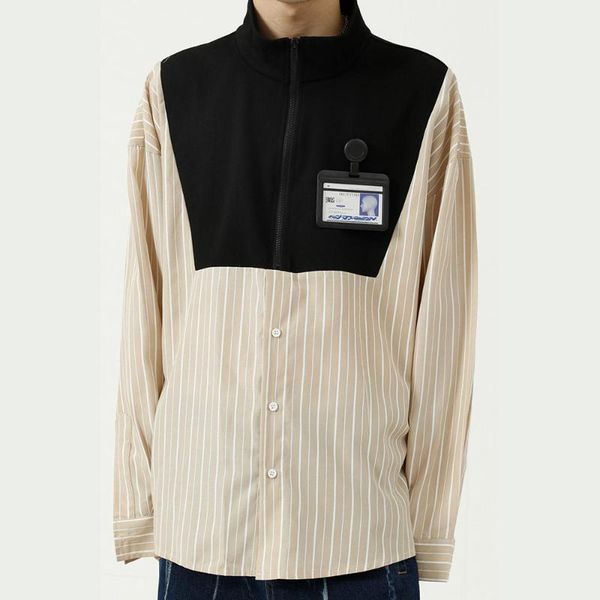 men's casual shirts 2021 autumn korean streetwear fashion stripe shirt men oversize loose long sleeve zipper pullover man xl, White;black
men's casual shirts 2021 autumn korean streetwear fashion stripe shirt men oversize loose long sleeve zipper pullover man xl, White;black